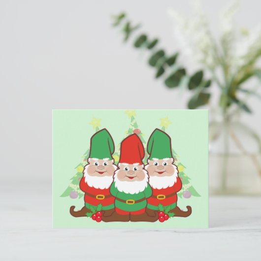 Cartes Pour Fêtes Annuelles Christmas Gnomes (Debout devant)