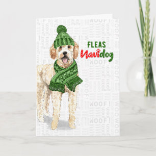 Cartes Pour Fêtes Annuelles Christmas Golden Doodle Dog Fleas NaviDOG