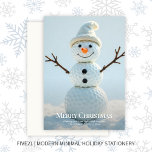 Cartes Pour Fêtes Annuelles Christmas Golf Ball Snowman<br><div class="desc">Mignonne carte de voeux de vacances moderne avec un joyeux petit bonhomme de neige fait de balles de golf empilées. Back inclut un message personnalisable. Souhaitez à vos amis et à votre famille les vacances les plus chaudes avec une touche de votre sport préféré - le golf. Besoin d'aide pour...</div>