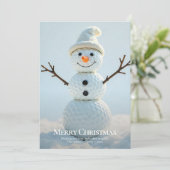 Cartes Pour Fêtes Annuelles Christmas Golf Ball Snowman (Debout devant)