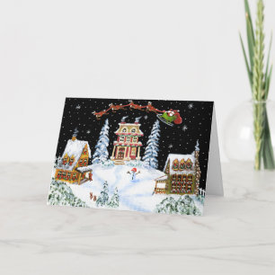 Cartes Pour Fêtes Annuelles Christmas,greeting,card,Santa,reindeer,rabbit