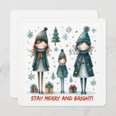 Cartes Pour Fêtes Annuelles Christmas Greeting Postcard (Devant / Derrière)