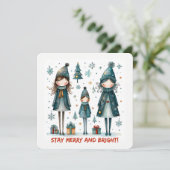 Cartes Pour Fêtes Annuelles Christmas Greeting Postcard (Debout devant)