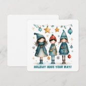 Cartes Pour Fêtes Annuelles Christmas Greeting Postcard (Devant / Derrière)