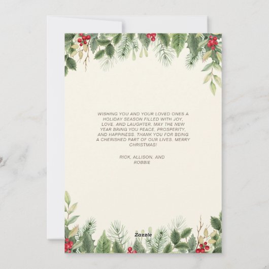 Cartes Pour Fêtes Annuelles Christmas Happy Holidays 4 Photo Collage (Dos)