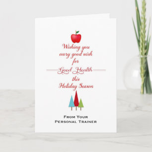 Cartes Pour Fêtes Annuelles Christmas Health & Fitness Greeting Card-Apple