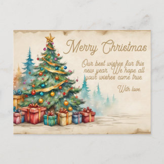 Cartes Pour Fêtes Annuelles Christmas Holiday Card Festive Decorated Tree &