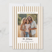 Cartes Pour Fêtes Annuelles Christmas Holidays Taupe Stripes Earthy 2-Photo (Devant)
