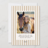 Cartes Pour Fêtes Annuelles Christmas Holidays Taupe Stripes Earthy 2-Photo (Dos)