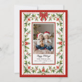 Cartes Pour Fêtes Annuelles Christmas Holidays Whimsical Bow Botanical Photo (Devant)