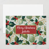 Cartes Pour Fêtes Annuelles Christmas Holly (Devant / Derrière)