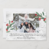 Cartes Pour Fêtes Annuelles Christmas Holly 2 PHOTOS Collage Bark (Dos)