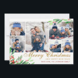 Cartes Pour Fêtes Annuelles Christmas Holly Berry 6 PHOTO Collage Salutation<br><div class="desc">Christmas Holly Berry 6 PHOTO Collage Greeting Holiday Card.</div>