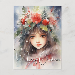 Cartes Pour Fêtes Annuelles Christmas Holly Berry Fairy