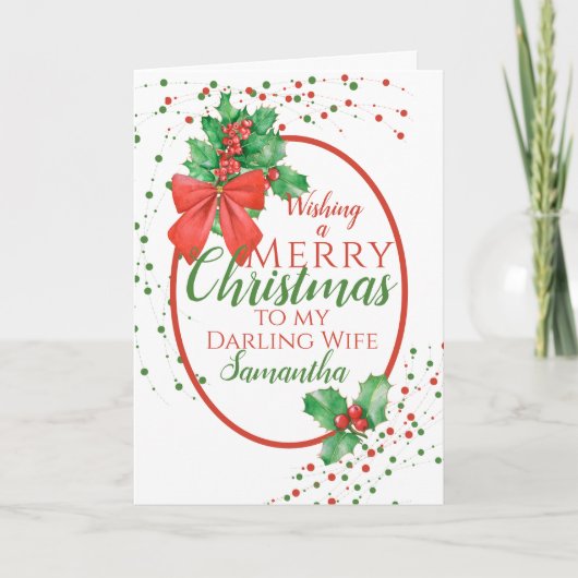 Cartes Pour Fêtes Annuelles Christmas Holly Femme (Devant)