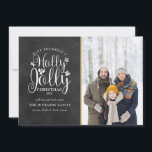 Cartes Pour Fêtes Annuelles Christmas Holly Jolly Script Chalkboard Photo<br><div class="desc">Un design élégant de carte de vacances Holly Jolly pour vous permettre de personnaliser avec votre photo,  message,  noms et année préférés sur un arrière - plan de tableau noir. L'envers comporte des flocons de neige tombant sur un arrière - plan de tableau de bord correspondant. Conçu par Thisisnotme©</div>