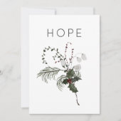 Cartes Pour Fêtes Annuelles Christmas Hope Rustic Minimal Photo Verdure (Devant)