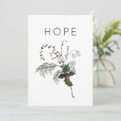 Cartes Pour Fêtes Annuelles Christmas Hope Rustic Minimal Photo Verdure (Debout devant)