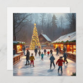 Cartes Pour Fêtes Annuelles Christmas Ice Rink (Devant / Derrière)