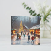 Cartes Pour Fêtes Annuelles Christmas Ice Rink (Debout devant)