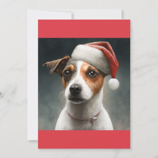 Cartes Pour Fêtes Annuelles Christmas Jack Russell, Père Noël Jack Russell T-S (Devant)