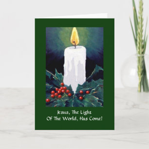 CARTES POUR FÊTES ANNUELLES CHRISTMAS: JESUS, LIGHT, CANDLE: ART
