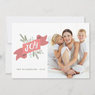 Cartes Pour Fêtes Annuelles Christmas Joy Fête Bannière Photo Grey