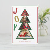 Cartes Pour Fêtes Annuelles Christmas Joy Five Photo Collage Tree (Debout devant)