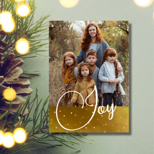 Cartes Pour Fêtes Annuelles Christmas Joy Photo Gold