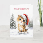 Cartes Pour Fêtes Annuelles Christmas Kitten (Devant)