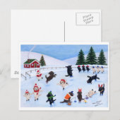 Cartes Pour Fêtes Annuelles Christmas Labrador Fun Peinture (Devant / Derrière)