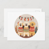 Cartes Pour Fêtes Annuelles Christmas Labrador Retriever Dogs (Devant / Derrière)