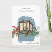 Cartes Pour Fêtes Annuelles Christmas Lantern Clients Customer Employees (Devant)