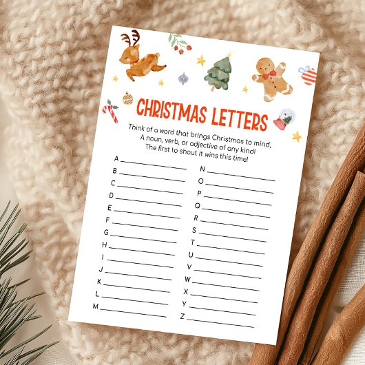 Cartes Pour Fêtes Annuelles Christmas Letters Game