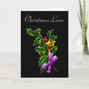 Cartes Pour Fêtes Annuelles Christmas Love Holly Branch Christmas Card
