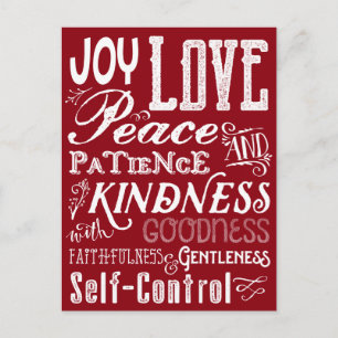 Cartes Pour Fêtes Annuelles Christmas Love Joy Fruit of the Spirit Typographie