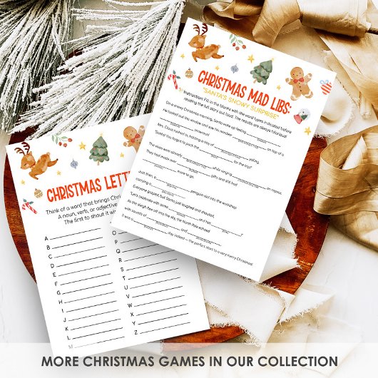 Cartes Pour Fêtes Annuelles Christmas Mad Libs Game