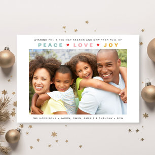 Cartes Pour Fêtes Annuelles Christmas Modern Peace Love Joie Photo