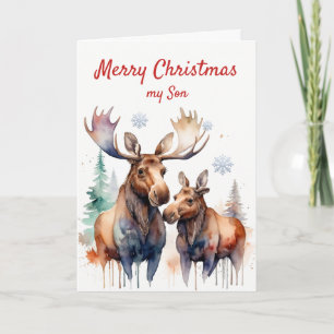 Cartes Pour Fêtes Annuelles Christmas Moose-t Merveilleux Fun Moose Son