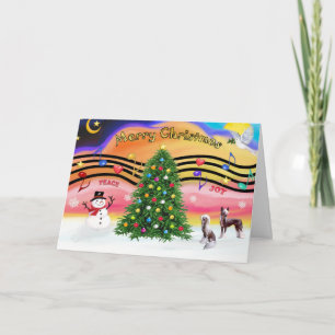 Cartes Pour Fêtes Annuelles Christmas Music 2 - Chinese Crested (2 HL)