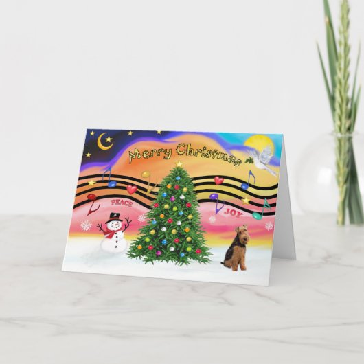 Cartes Pour Fêtes Annuelles Christmas Music 2 - Welsh Terrier (Devant)