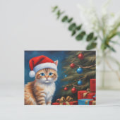 Cartes Pour Fêtes Annuelles Christmas Orange Tabby Kitten (Debout devant)