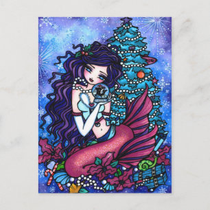 Cartes Pour Fêtes Annuelles Christmas Orca Mermaid Fantasy Art