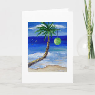 Cartes Pour Fêtes Annuelles Christmas Palm Green Bulb