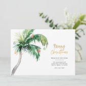 Cartes Pour Fêtes Annuelles Christmas Palm Tree Coastal Moving (Debout devant)