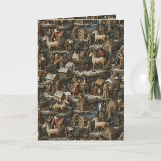 Cartes Pour Fêtes Annuelles Christmas Pattern Vintage Art (Devant)