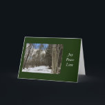 Cartes Pour Fêtes Annuelles Christmas Peace Winter Scene Green<br><div class="desc">Il y a des bruits chauds de peace et de love this Christmas with this winter scene Holiday card.

!</div>