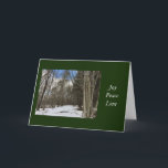 Cartes Pour Fêtes Annuelles Christmas Peace Winter Scene Green<br><div class="desc">Il y a des bruits chauds de peace et de love this Christmas with this winter scene Holiday card !</div>