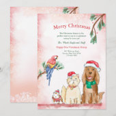 Cartes Pour Fêtes Annuelles Christmas Pets (Devant / Derrière)