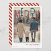 Cartes Pour Fêtes Annuelles Christmas Photo Card Modern Minimal Holiday (Devant / Derrière)